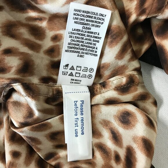 Lucky Brand Women's 100% Silk Animal Print Collared Long Sleeves Shirt Size M - Picture 8 of 9